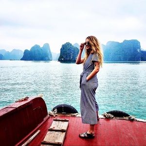 Amazing Gingham tied one piece jumpsuit